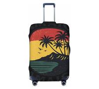 SKKNT Jamaica Tropic-standard-scale-4_00x Print Washable Suitcase Cover Personalized Luggage Protector Travel Elastic Anti Scratch, Black, M