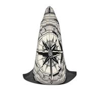 SKKNT Law Of The Compass Navigation 1 Print Halloween Hooded Cloak Full Length Cape With Hood For Men And Women For Carnival