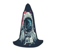 SKKNT Lunar Astronaut Print Hooded Cloak Unisex Variety Wizard Robe Halloween Cosplay And Carnival Gothic