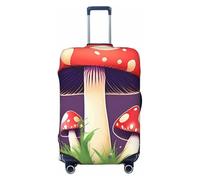 SKKNT Magic Red Mushroom Print Washable Suitcase Cover Personalized Luggage Protector Travel Elastic Anti Scratch, Black, S
