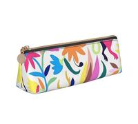 SKKNT Mexican Otomi Animals Print Cosmetics Case Large Capacity Triangle Design Zippered Pen Holder for Writing Tools