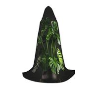 SKKNT Monstera Deliciosa Banana Palm Print Hooded Cloak Unisex Variety Wizard Robe Halloween Cosplay And Carnival Gothic