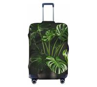 SKKNT Monstera Deliciosa Banana Palm Print Washable Suitcase Cover Personalized Luggage Protector Travel Elastic Anti Scratch, Black, L