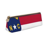 SKKNT North Carolina state flag Print Cosmetics Case Large Capacity Triangle Design Zippered Pen Holder for Writing Tools