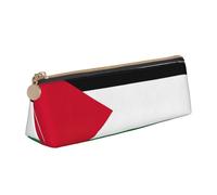 SKKNT Palestine flag Print Cosmetics Case Large Capacity Triangle Design Zippered Pen Holder for Writing Tools