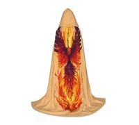 SKKNT Phoenix Print Hooded Cloak Unisex Variety Wizard Robe Halloween Cosplay And Carnival Gothic