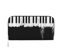 SKKNT Piano Print Spacious Trendy Leather Hand Wallet Women Wallet Clutch for Casual and Travel Use, Black, One Size, Art