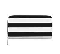 SKKNT stripes black white Print Spacious Trendy Leather Hand Wallet Women Wallet Clutch for Casual and Travel Use, Black, One Size, Art