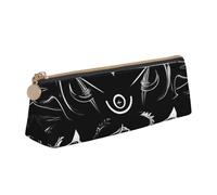 SKKNT Supernatural Symbols Black Print Cosmetics Case Large Capacity Triangle Design Zippered Pen Holder for Writing Tools