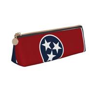 SKKNT Tennessee state flag Print Cosmetics Case Large Capacity Triangle Design Zippered Pen Holder for Writing Tools
