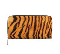 SKKNT Tiger Striped Pattern Print Spacious Trendy Leather Hand Wallet Women Wallet Clutch for Casual and Travel Use, Black, One Size, Art