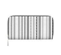 SKKNT Triangle Stripes Bohemian Pattern Print Spacious Trendy Leather Hand Wallet Women Wallet Clutch for Casual and Travel Use, Black, One Size, Art