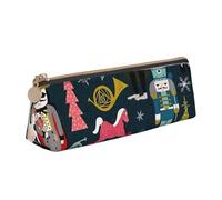 SKKNT Women_s Nutcracker Ballet Xmas Dance Print Cosmetics Case Large Capacity Triangle Design Zippered Pen Holder for Writing Tools