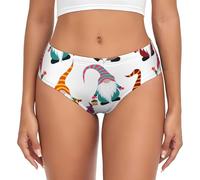 SKKNT Xmas Funny Gnomes Print Comfort With Women'S Briefs Daily Wear And Special Occasions Essentials Hipster, Black, XL