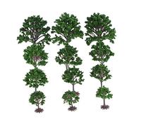 SKKWJEGE 12/Lot Plastic Model Trees Railway Street Architectural Scenery N Z TT Scale