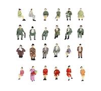 SKKWJEGE 24 Pieces Painted Model Train Seated People Passangers Figures Scale HO (1 to 87) P87-12