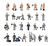 SKKWJEGE 25 Pieces Painted Railroad Worker People with Tools 1/87 Scale Scenery Accs