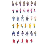 SKKWJEGE 50 Pieces Painted Model Train Seated People Passengers Figures 1:87 HO Scale