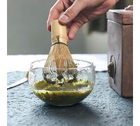 SKKWJEGE 500ml Transparent Textured Glass Matcha Bowl Cups with Pouring Spout