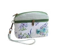 SKKWJEGE Double Zippers Art Bag Lightweight Small Bag for Women Canvas Small Ethnic Style Pattern Purse Ethnic Style Fabric Purse Green