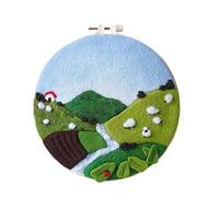 SKKWJEGE Landscape Wool Needle Felting Kit Beginner Children DIY Christmas Grassland, 20 cm