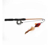SKKWJEGE Pet Teaser Fishing Rod Cat Interactive Toy Kitten Training Playing Companion, feather, Type 8