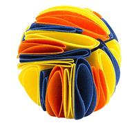 SKKWJEGE Snuffle ball Dog Puzzle Toys Increase IQ Slow Dispensing Feeder Pet Train, yellow orange blue, 15 cm