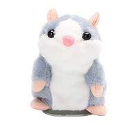 SKKWJEGE Talking Hamster Repeats What You Say Electronic Plush Toy Gray, Grey