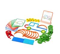 SKKWJEGE Wooden Pattern Blocks Learning Activities Hands on Ability (120 Pieces) for Kids