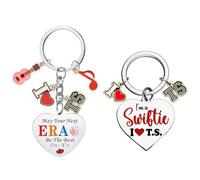 SKKWOPE 2pcs Pop Music Style Keychain Set, Trendy Music Keyring for Daily Carry, Creative Pop Singer Keychain for Bags and Keys, Fun Keyring for Fans, Colorful Music Lover Keyrings