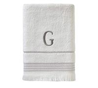 SKL Home Bath Towel, G, Cotton, White, 28x54