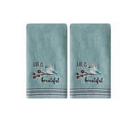SKL Home by Saturday Knight Ltd. Life is Beautiful Hand Towel, Set of 2, Aqua