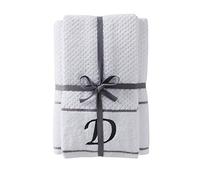 SKL Home by Saturday Knight Ltd. Monogram D Bath and Hand Towel Set, White, 4-pack
