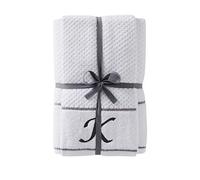 SKL Home by Saturday Knight Ltd. Monogram K Bath and Hand Towel Set, White, 4-pack