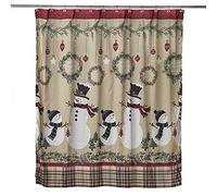 SKL Home by Saturday Knight Ltd. Rustic Plaid Snowman Shower Curtain, Multi
