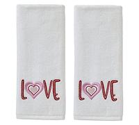 SKL Home by Saturday Knight Ltd. Valentine's Day Love Hand Towel Set, White 2 Pack