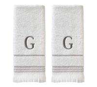 SKL Home Casual Monogram Hand Towel (2-Pack), G, 16x26, White