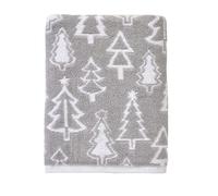 SKL Home Christmas/Winter Mod Tree 100% Cotton Premium Bath Towel, 500 GSM, Soft & Absorbent, Reversible Jacquard, Decorative, Gray