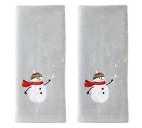 SKL Home Hand Towel Set for Bath/Kitchen/Bar & Gift, Cotton, Snowman with Snowballs, S