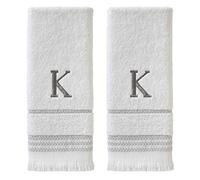 SKL Home Hand Towel Set, K, Cotton, White, 16x26