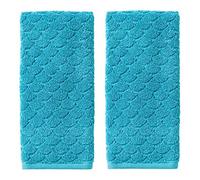 SKL Home Ocean Watercolor Scales Hand Towel, Blue (2-Pack)
