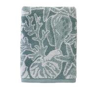 SKL Home South Seas Shell 100% Cotton Premium Bath Towel, 550 GSM, Reversible Jacquard, Soft & Absorbent, Tropical/Coastal/Beach/Resort, Teal/White