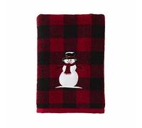 SKL Home Woodland Winter Snowman Bath Towel, Red