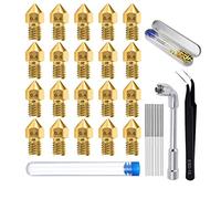 SKLNXAZ 20 PCS 0.4mm 3D Printer Nozzles, MK8, Extruder Print Head With Nozzle Cleaner Tool for 3D Printers