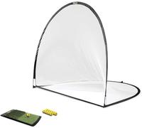 SKLZ Home Golf Driving Range Kit, All-in-One Practice Set with 2.13m Net, 12 Durable Impact Golf Balls, Launch Pad with Fairway & Rough Mats, Rubber Tees - Perfect for At-Home Training in Any Weather