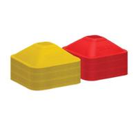 SKLZ Mini Cones - 5cm Training Cones (Set of 50) for Agility & Speed Drills - Square Base for Stability - High-Visibility Yellow & Red - Includes Carry Strap for Easy Transport & Setup