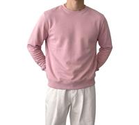 SKM Men's Sweatshirt Plain Cotton Blend Crew Neck Jumper Heavyweight Fleece Lined Pullover Mens Casual Work & Gym Basics Clothing (UK, Alpha, XL, Regular, Regular, Baby Pink)