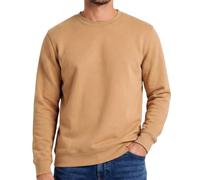 SKM Men's Sweatshirt Plain Cotton Blend Crew Neck Jumper Heavyweight Fleece Lined Pullover Mens Casual Work & Gym Basics Clothing (UK, Alpha, L, Regular, Regular, Camel)