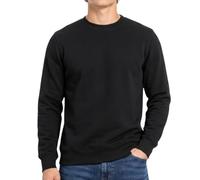 SKM Men's Sweatshirt Plain Cotton Blend Crew Neck Jumper Heavyweight Fleece Lined Pullover Mens Casual Work & Gym Basics Clothing (UK, Alpha, XL, Regular, Regular, Black)