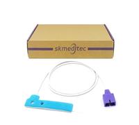 skmeditec 4PCS Disposable SpO2 Sensor Cable Compatible with Nellcor Oximax for Infant/Pediatric, 3.2 FT Non-Adhesive Foam Probe with 9 Pins Connector